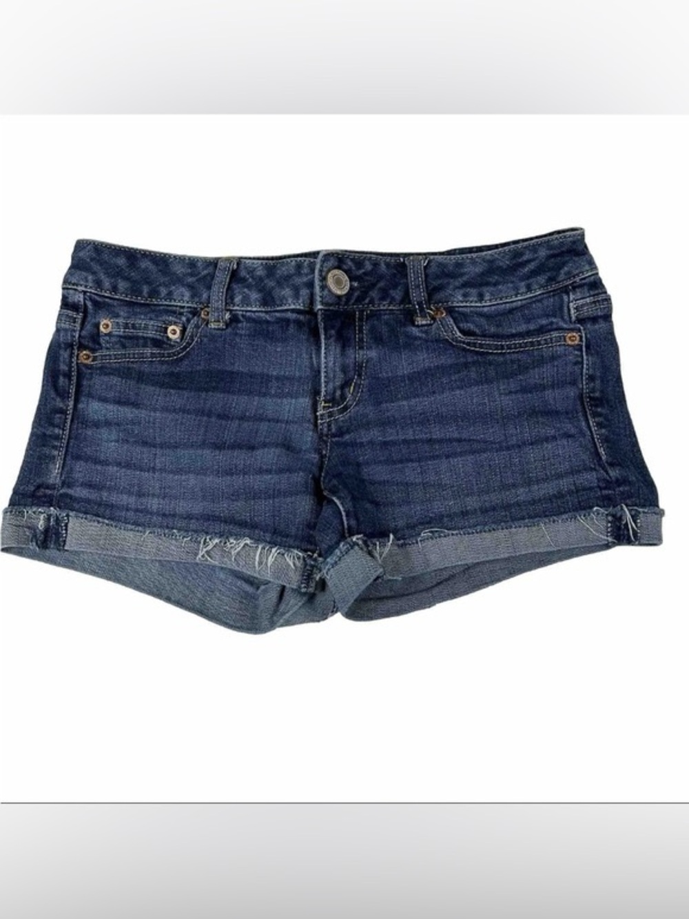 American Eagle blue jean dark wash denim shorts y2k low rise shorts size 4